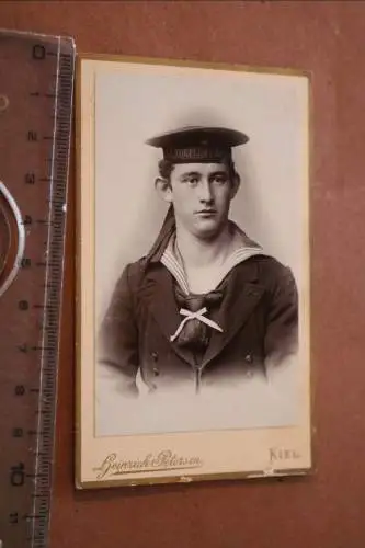 tolles altes CDV Foto -  Portrait eines Matrosen 1. Torpedo-Abt. - Kiel