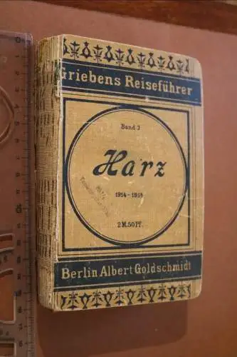 tolles altes Buch - Griebens Reiseführer Band 2 Harz  - 1914-15 + Quittungen