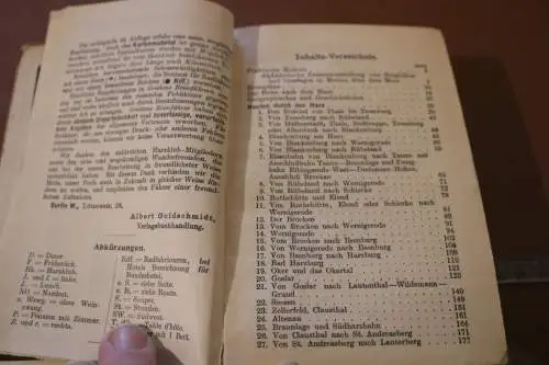 tolles altes Buch - Griebens Reiseführer Band 2 Harz  - 1914-15 + Quittungen