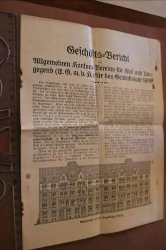 alter Geschäftsbericht - Allg. Konsum-Vereins für Kiel und Umgegend 1908