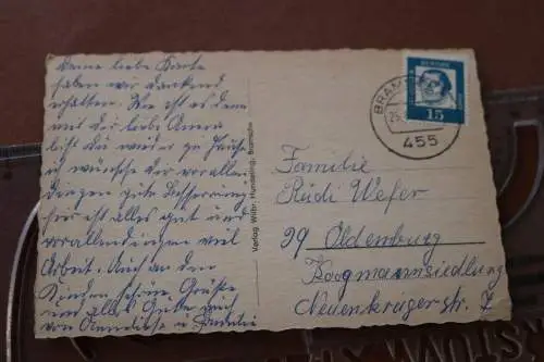 tolle alte  Karte  Bramsche - Mittelschule 1964