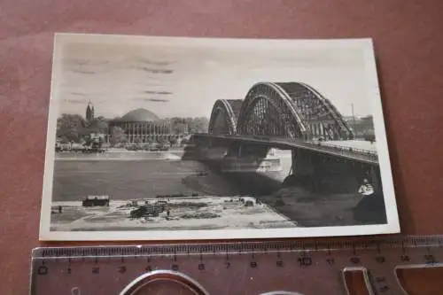 tolle alte  Karte   Düsseldorf  Rheinbrücke mit Rheinhalle 1930