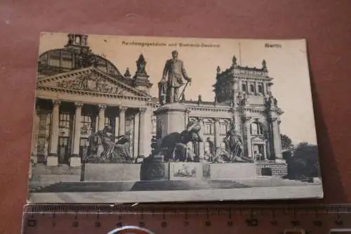 alte Karte - Reichstagsgebäude und Bismarck-Denkmal Berlin 1926