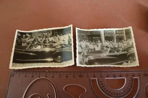 zwei tolle alte Fotos - Staatsbesuch in Ulm 50-60er Jahre Mercedes Cabrio