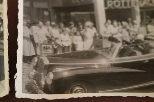 zwei tolle alte Fotos - Staatsbesuch in Ulm 50-60er Jahre Mercedes Cabrio