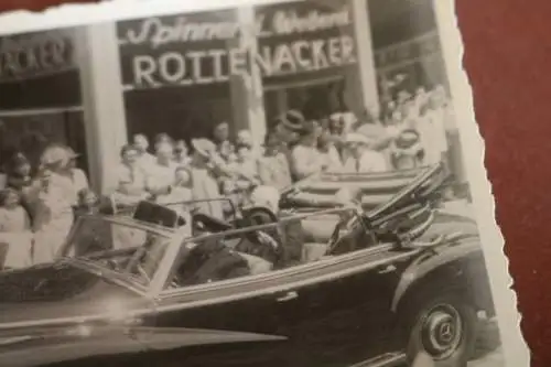 zwei tolle alte Fotos - Staatsbesuch in Ulm 50-60er Jahre Mercedes Cabrio