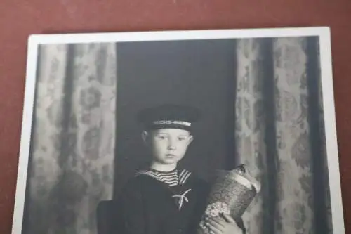 tolles altes Foto - Junge im Matrosenanzug mit Schultüte - 1910-30 ??