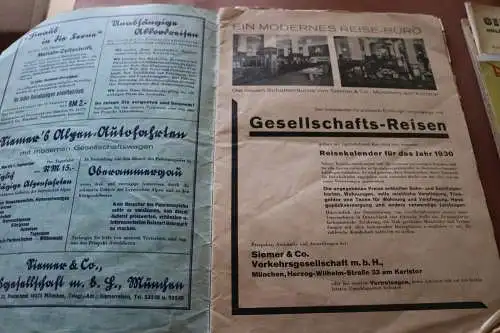 toller alter Reisekatalog Reisekalender - Siemer Reisen 1930 München