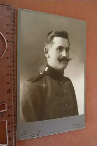 tolles alte Kabinettfoto - Portrait eines Soldaten Strassburg i. Elsass