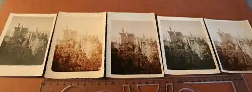 Fünf tolle alte Fotos - Schloss Neuschwanstein - 20er Jahre