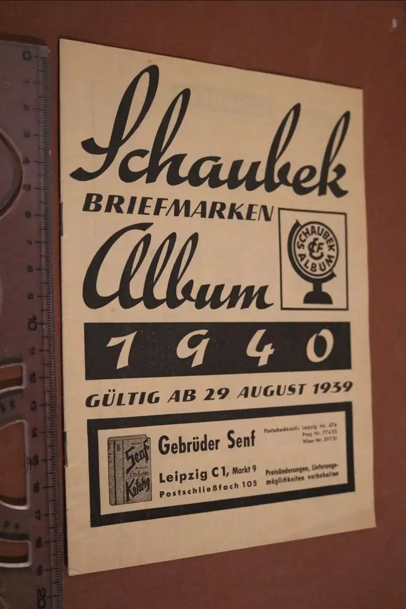 alter Schaubek Briefmarkenalbum Katalog 1940 