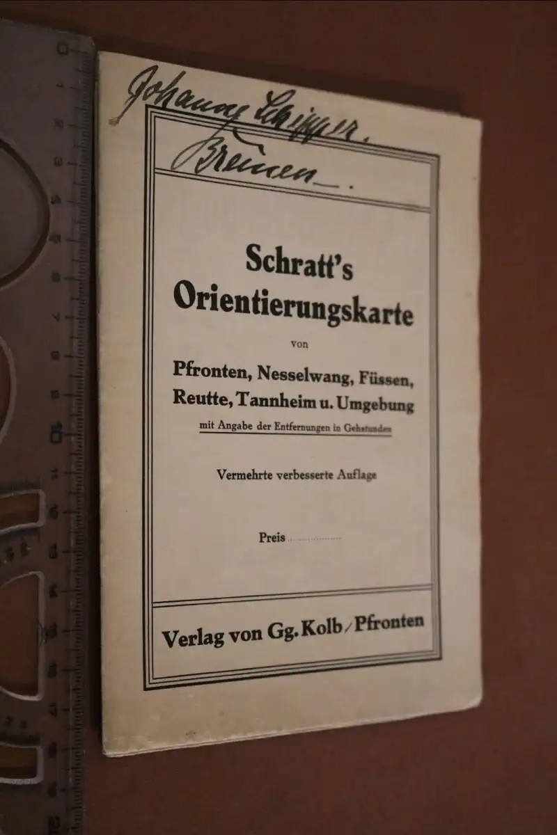 tolle alte Schratt´s Orientierungskarte - Pfronten, Nesselwang, Füssen usw 20-30