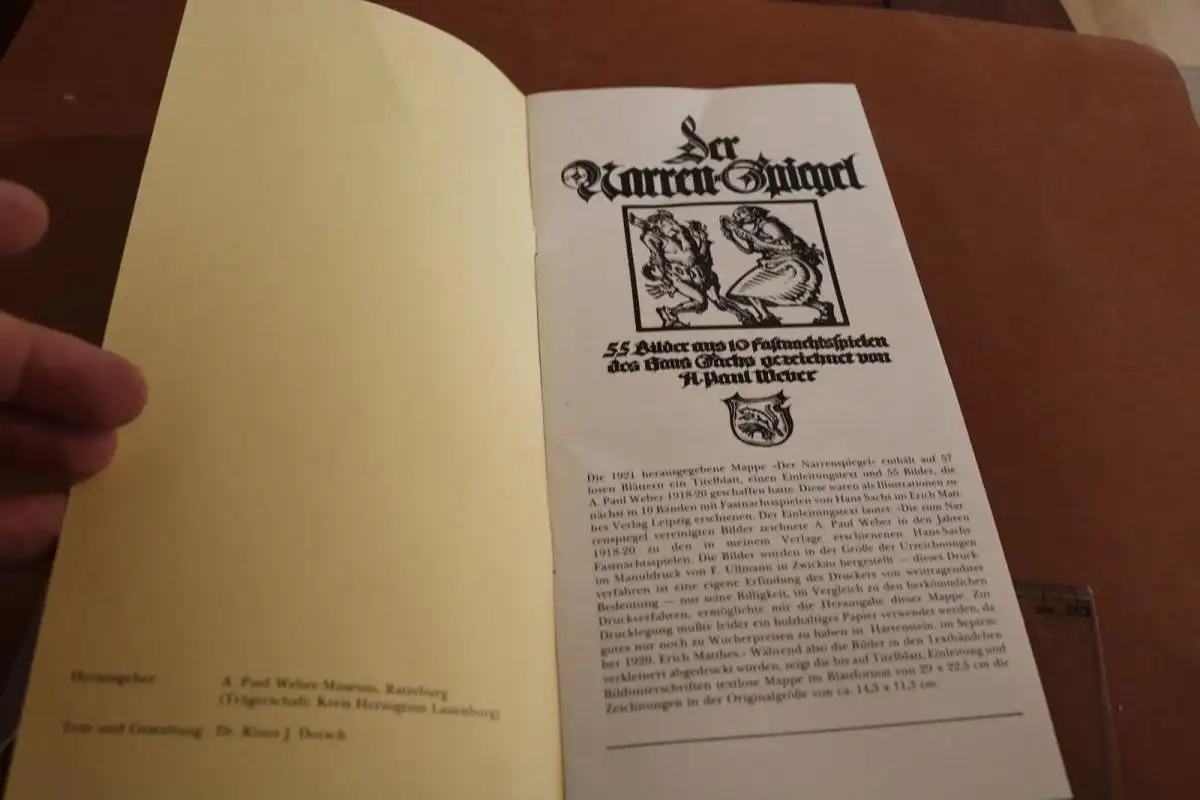 altes Heft - Der Narren-Spiegel - Sonderausstellung  des A. Paul Weber-Museum 