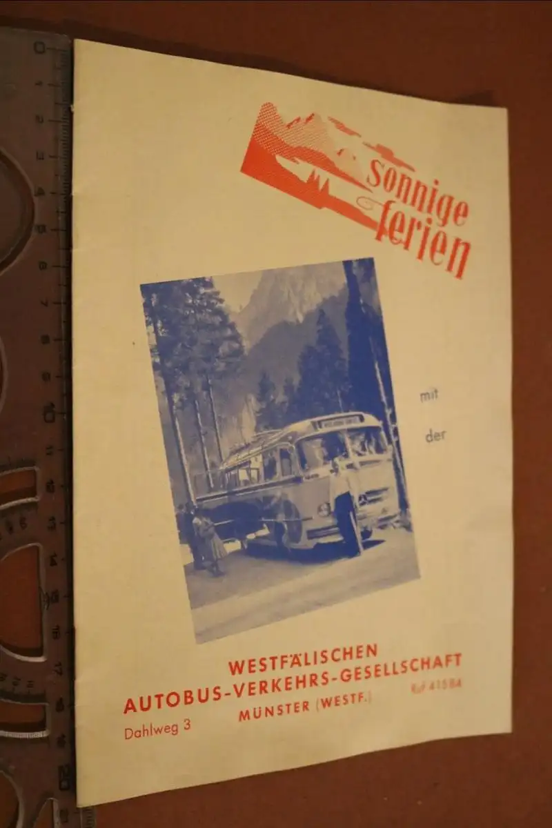 altes Werbeheft - sonnige Ferien mit der Westfälischen Autobus Verkehrs Gesellsc