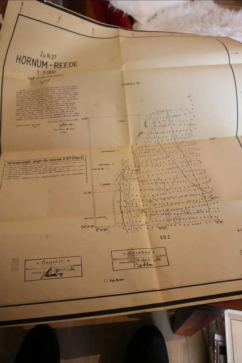 alte Seekarte ??? Hörnum-Reede - Gauß-Krüger Koordinaten 1966