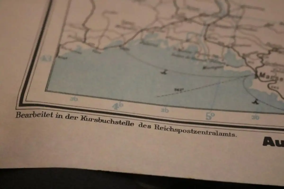 alte Eisenbahn-Übersichtskarte Deutschland und Nachbarn - 1944/45 ??