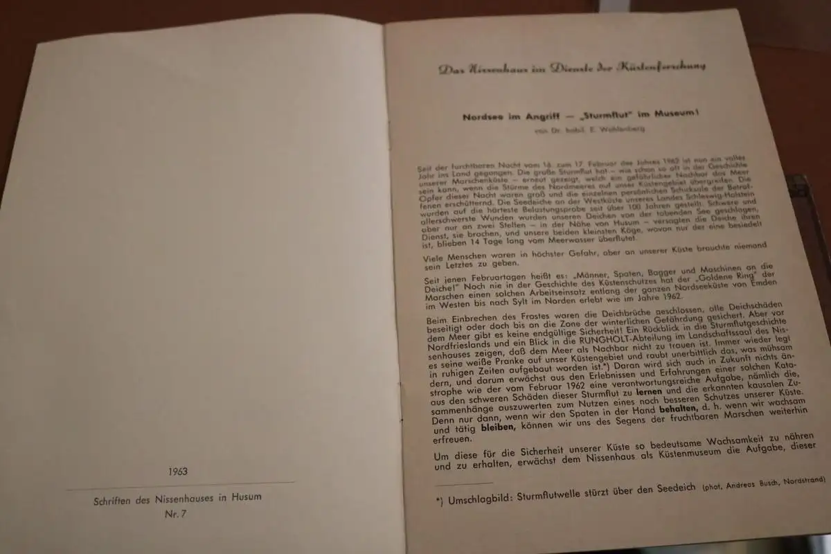 altes Heftchen - Führer Ausstellung Sturmflut 1962 - Nissenhaus 1963