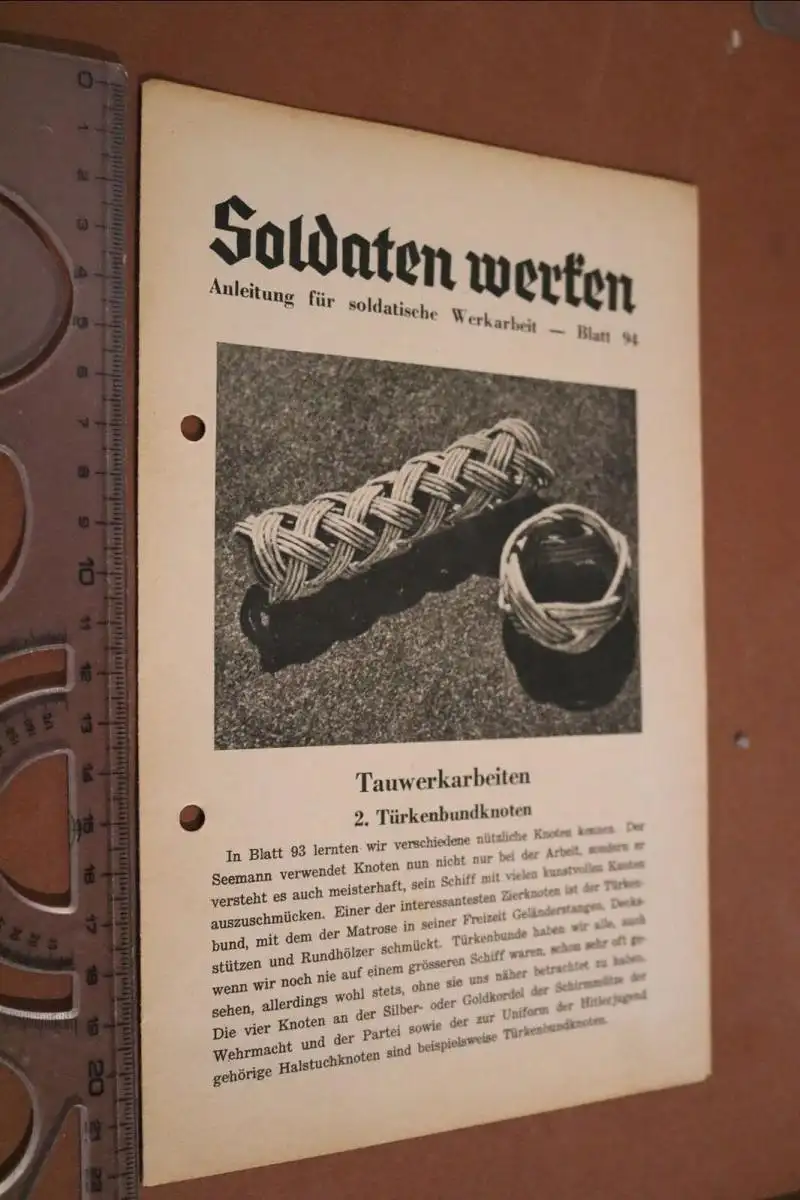 altes Blatt - Soldaten werken - Blatt 94 Tauwerkarbeiten