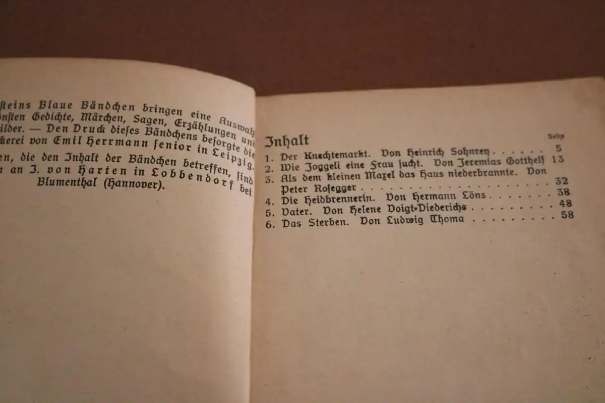 Heft - Schaffsteins Blaue Bändchen - Heft 39 - Bauerngeschichten 1921