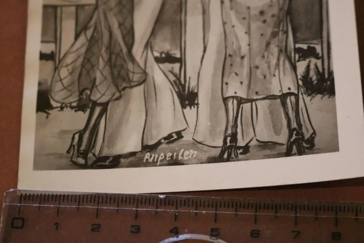 zwei alte Fotos  Karikaturen Matrosen - Anpeilen und Windstärke 8