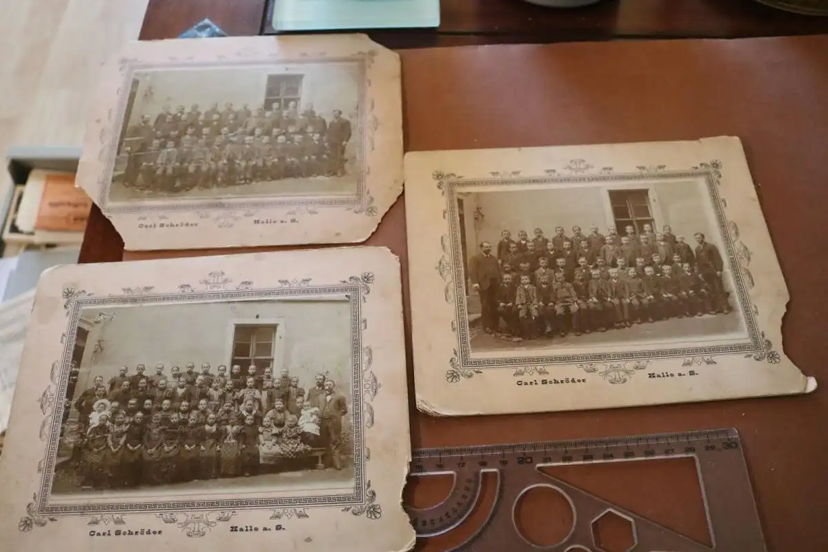 vier alte Schulklassenfotos - Schulklasse - Gefell  Thüringen 1900-1910