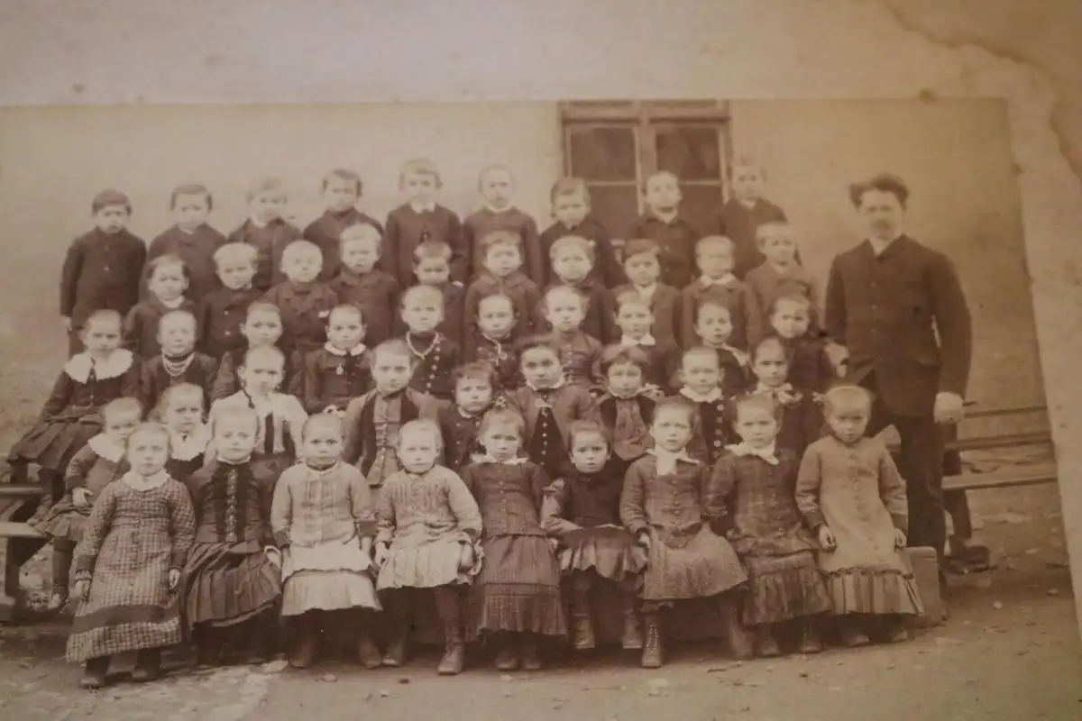 vier alte Schulklassenfotos - Schulklasse - Gefell  Thüringen 1900-1910