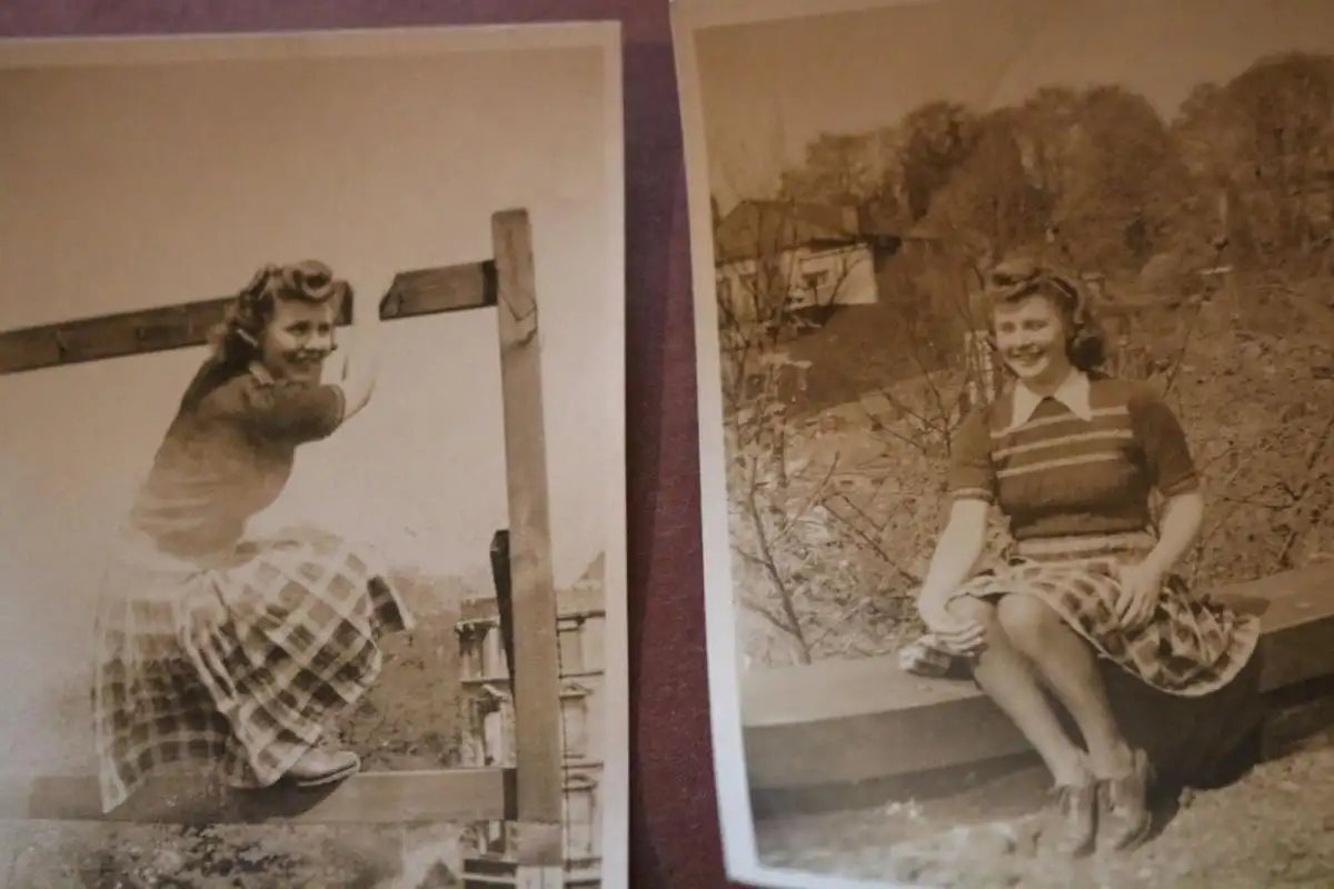 vier tolle alte Fotos - hübsche junge Frau - 1944-46 