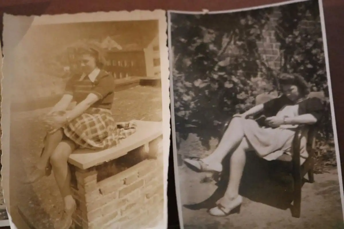vier tolle alte Fotos - hübsche junge Frau - 1944-46 