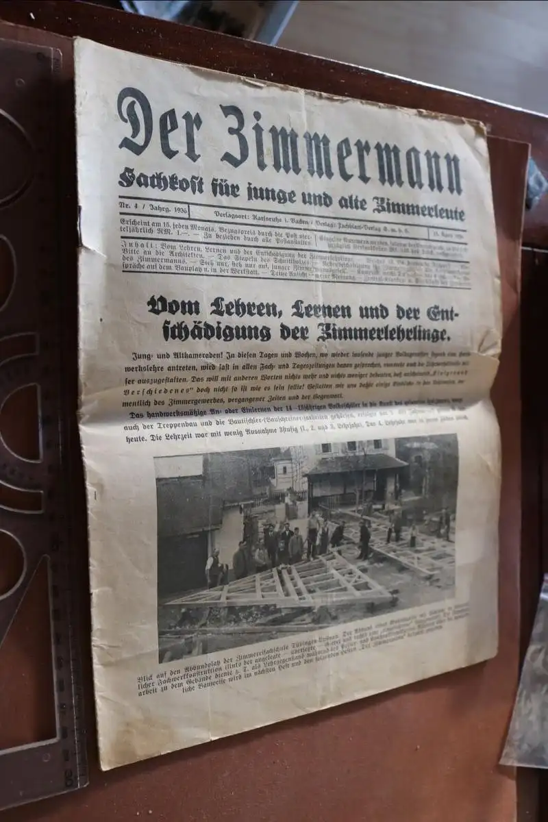 alte Zeitschrift - Der Zimmermann - Fachkost für junge und alte .. 1936