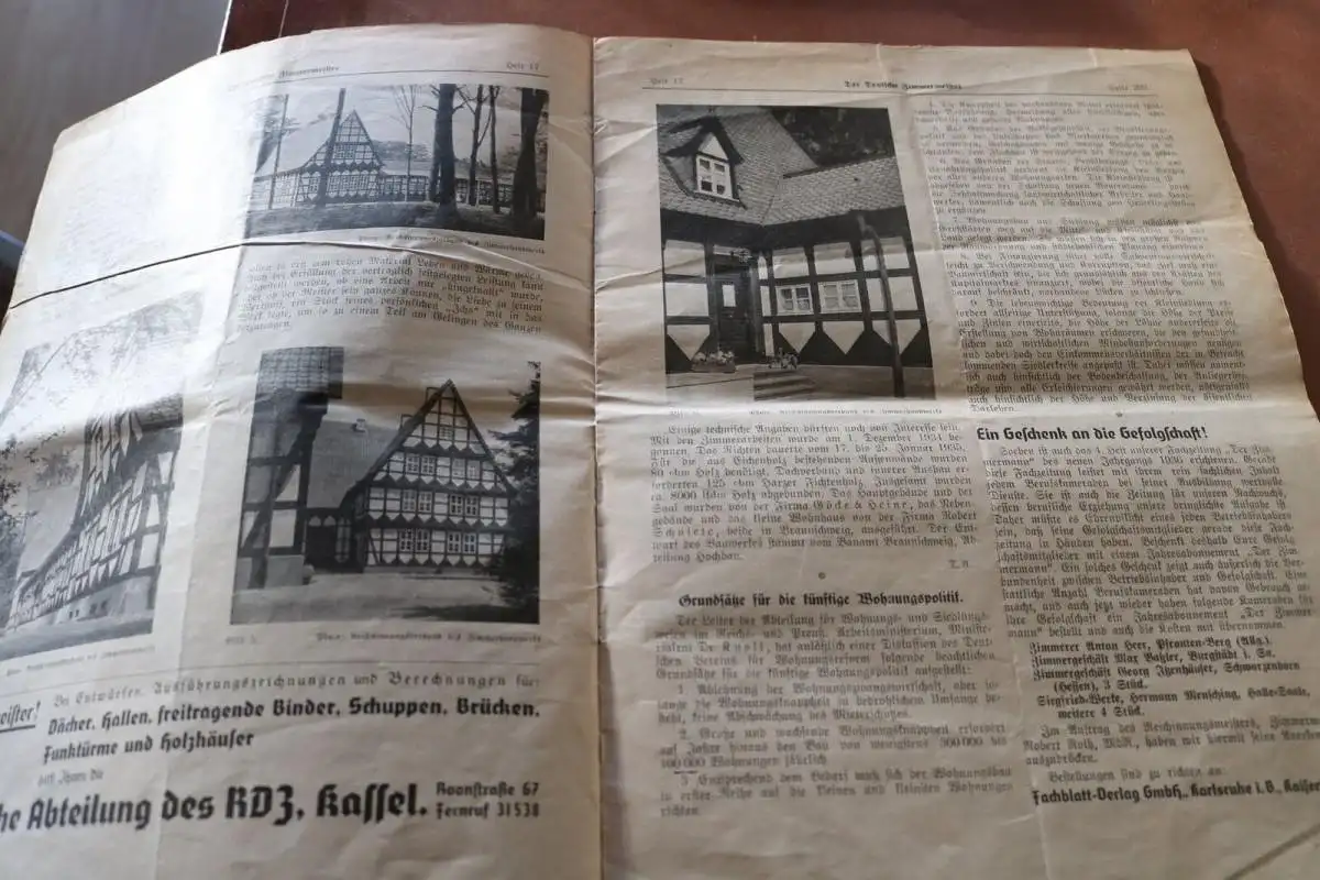 alte Zeitschrift - Der deutsche Zimmermeister - Holz-Fachzeitung 1936