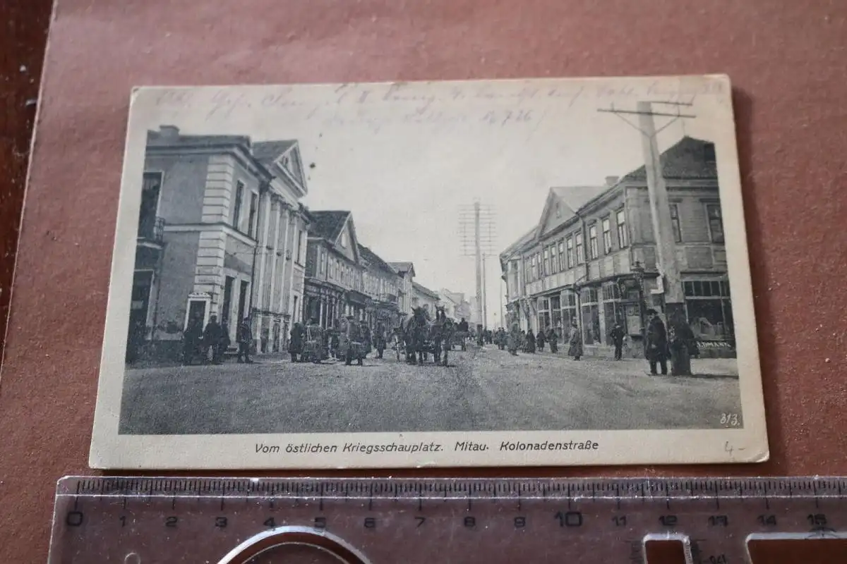 tolle alte Karte - östlicher Kriegsschauplatz - Mitau - Kolondenstraße 1917