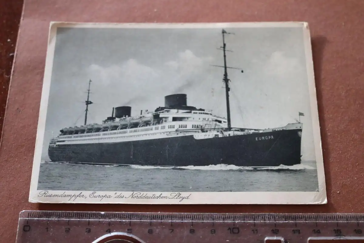 tolle alte Karte - Norddeutsche Lloyd Bremen - Passagierdampfer Europa 