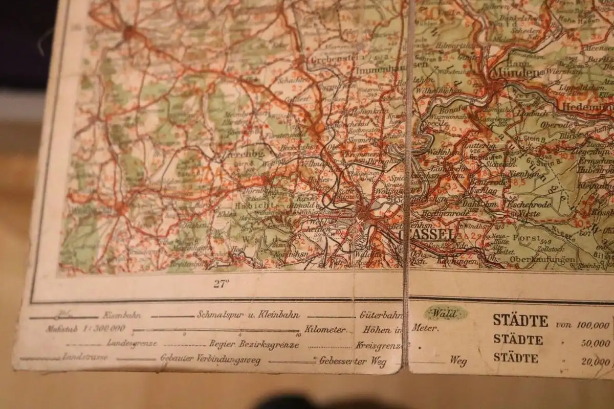 alte Ravensteins Rad- und Autokarte - Braunschweig Hildesheim Harz 