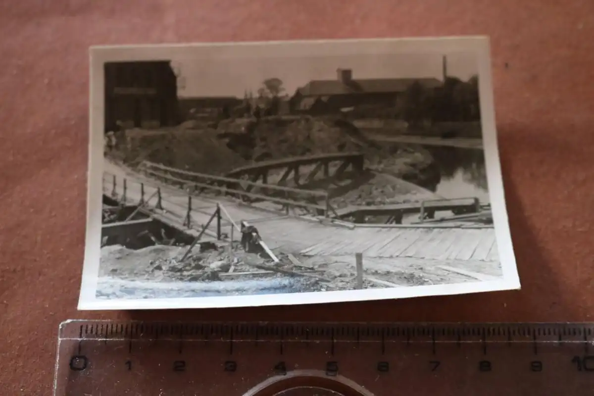 altes Foto zerstörte Brücke - Gebäude Au Pont de L'Attargette  Frankreich