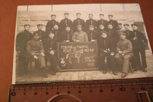 tolles altes Mannschafts-Foto - Feldartillerie-Regt. 48   1915