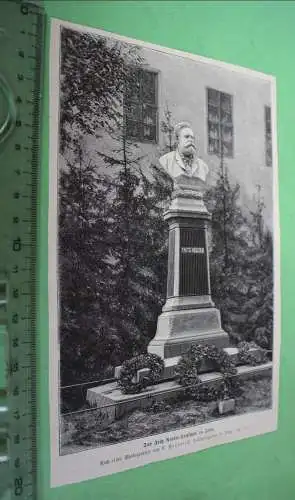 alter Ausschnitt - das Fritz-Reuter Denkmal in Jena