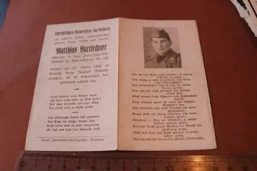 altes Sterbebild eines Pz.Jäger - gefallen 1945 in Debinti Südostpreussen 