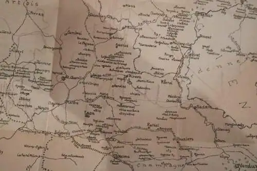alte beidseitige Karte - Ost- und Westkriegsschauplatz  1915/16