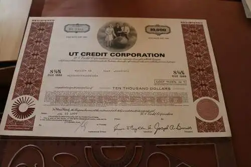 alte Aktie - UT Credit Corporation 1977