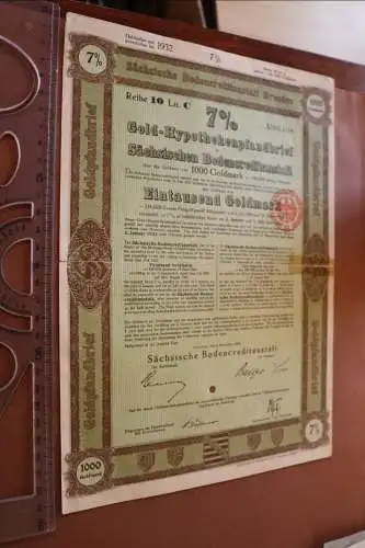 alter Gold-Hypothekenpfandbrief Sächsische Bodencreditanstalt 1926