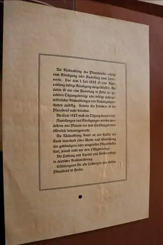 alter Hypothekenpfandbrief 1000 RM - Deutsche Centralbodenkredit-AG  1937