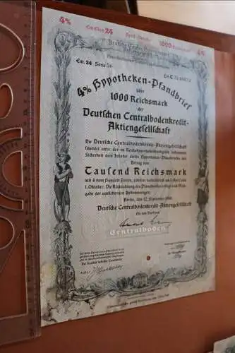 alter Hypothekenpfandbrief 1000 RM - Deutsche Centralbodenkredit-AG  1941