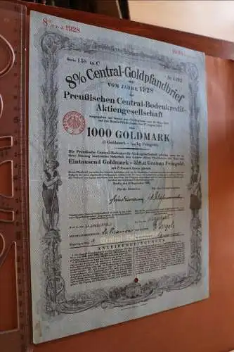 alter Central Goldpfandbrief Preußische Central-Bodenkredit-AG 1928
