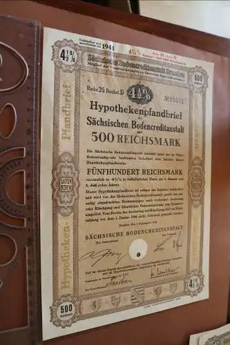 alter Hypothekenpfandbrief Sächsische Bodencreditanstalt 1938