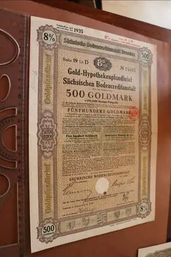 alter Gold-Hypothekenpfandbrief Sächsische Bodencreditanstalt 1928 (2)