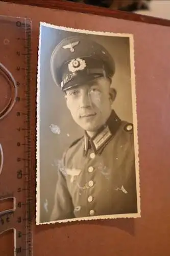 altes Foto - Portrait eines Soldaten mit Schirmmütze Mühlhausen