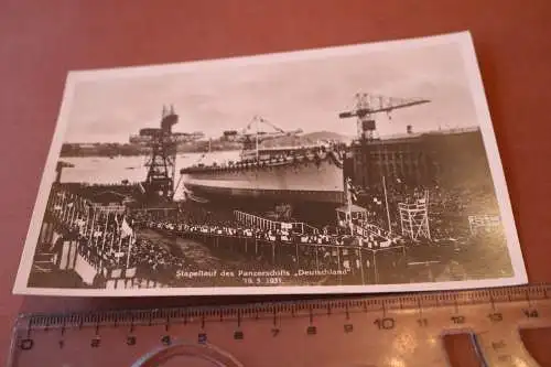 tolle alte Karte - Stapellauf  Panzerschiff Deutschland 1931