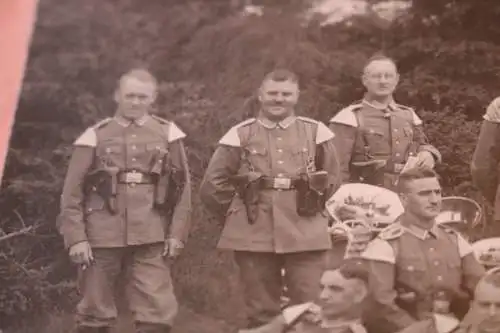 tolles altes Gruppenfoto Soldaten Musiker - Senne Lager 1930 - Pistolentaschen