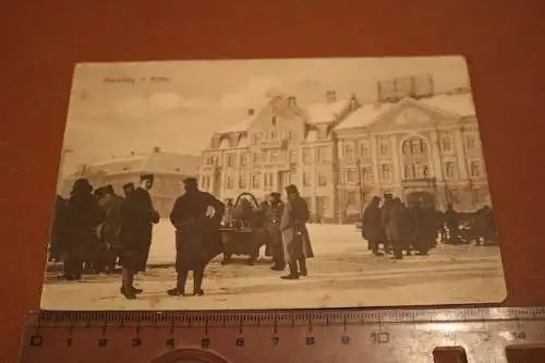 tolle alte Karte - Markttag in Mitau - 1910-20 