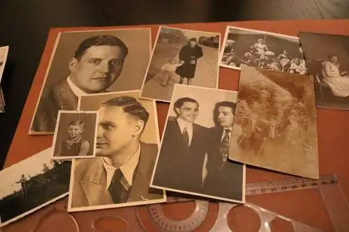kleines Konvolut Fotos - neun Stück Portraits usw. 